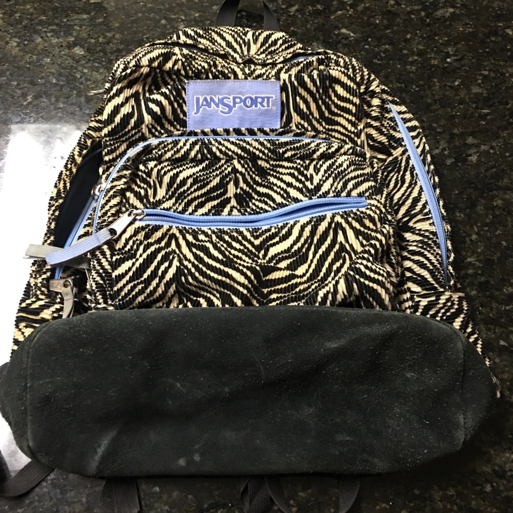 corduroy jansport backpack zebra